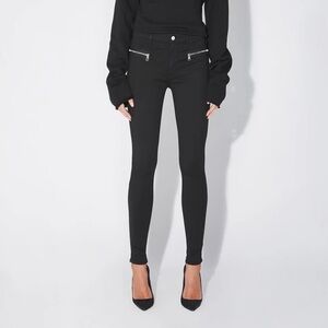 MINIMUM Black Vegan Suede High Waist Skinny Jeans Size 24/ US 00